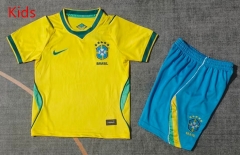 26-27 Brazil Home Yellow Kids/Youth Soccer Uniform-9484