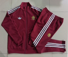 26-27 Spain Maroon Thailand Soccer Jacket Unifrom-815