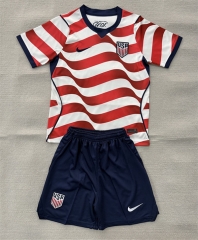 26-27 USA Home Red&White Soccer Unifrom-AY