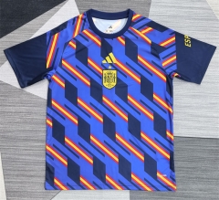(S-4XL) 26-27 Spain Blue Thailand Soccer Training Jersey-4927