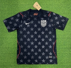 (S-4XL) 26-27 USA Away Black Thailand Soccer Jersey AAA-403