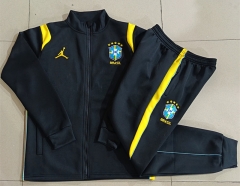 26-27 Brazil Black Thailand Soccer Jacket Uniform-815