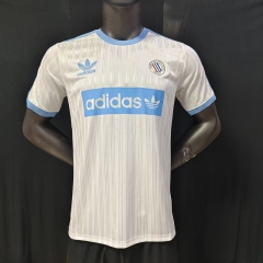 26-27 Casual Adi&Oasis White&Blue Thailand Soccer Jersey AAA-9609
